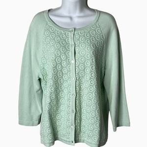 Talbots Mint Green Cardigan Sweater